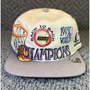 1995 Logo 7 Houston Rockets Back To Back World Champions NBA Snapback Hat Cap